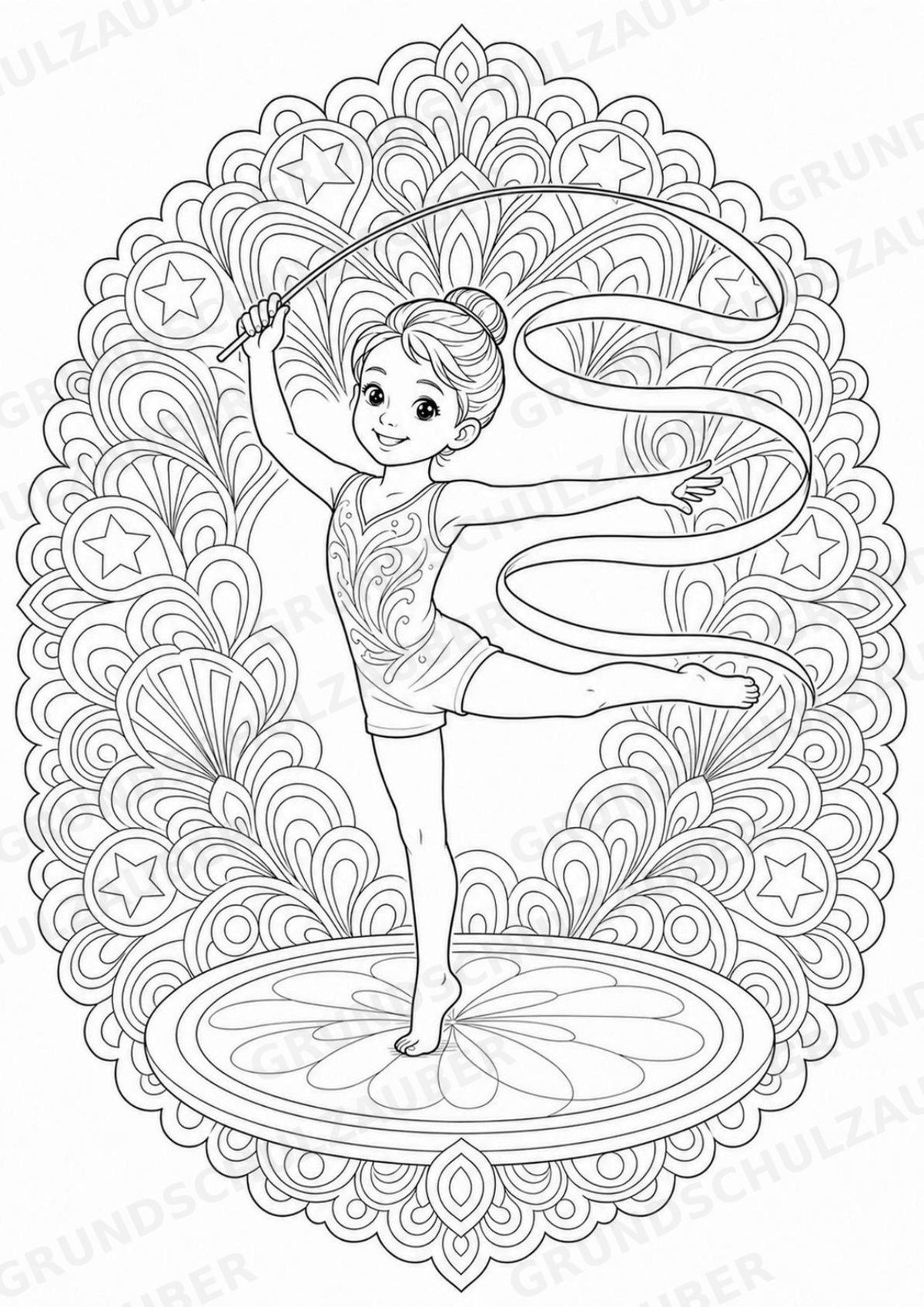 Turnen Mandalas Ausmalbilder – Sport – 15 Malvorlagen – Materialseite 12