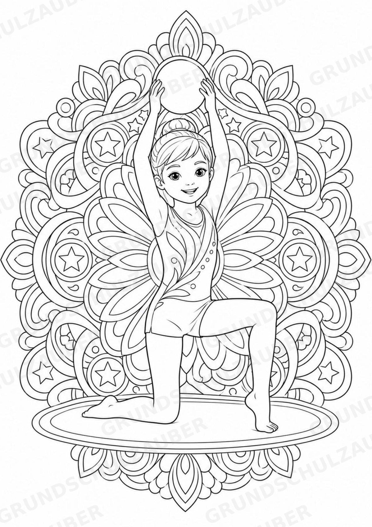 Turnen Mandalas Ausmalbilder – Sport – 15 Malvorlagen – Materialseite 14