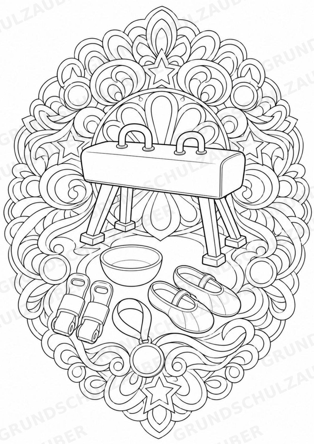 Turnen Mandalas Ausmalbilder – Sport – 15 Malvorlagen – Materialseite 16