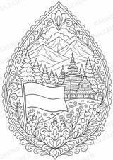 Ukraine Mandalas Ausmalbilder – Länder und Kulturen – 15 Malvorlagen – Materialseite 4