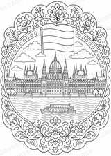 Ungarn Mandalas Ausmalbilder – Länder und Kulturen – 15 Malvorlagen – Materialseite 2