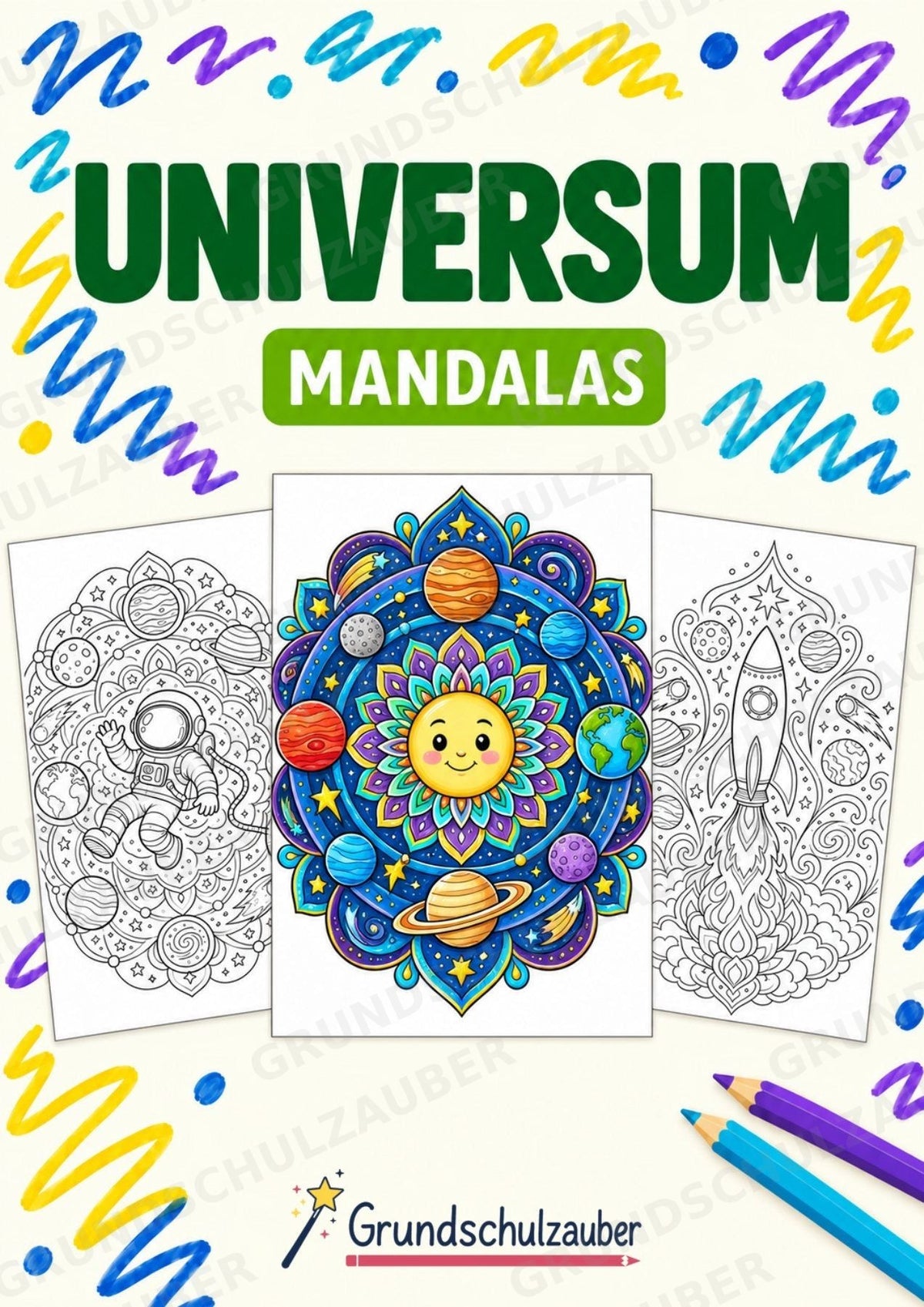 Universum Mandalas Ausmalbilder – Weltraum – 15 Malvorlagen – Cover