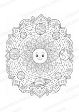 Universum Mandalas Ausmalbilder – Weltraum – 15 Malvorlagen – Materialseite 2