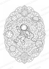 Universum Mandalas Ausmalbilder – Weltraum – 15 Malvorlagen – Materialseite 3