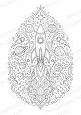 Universum Mandalas Ausmalbilder – Weltraum – 15 Malvorlagen – Materialseite 4