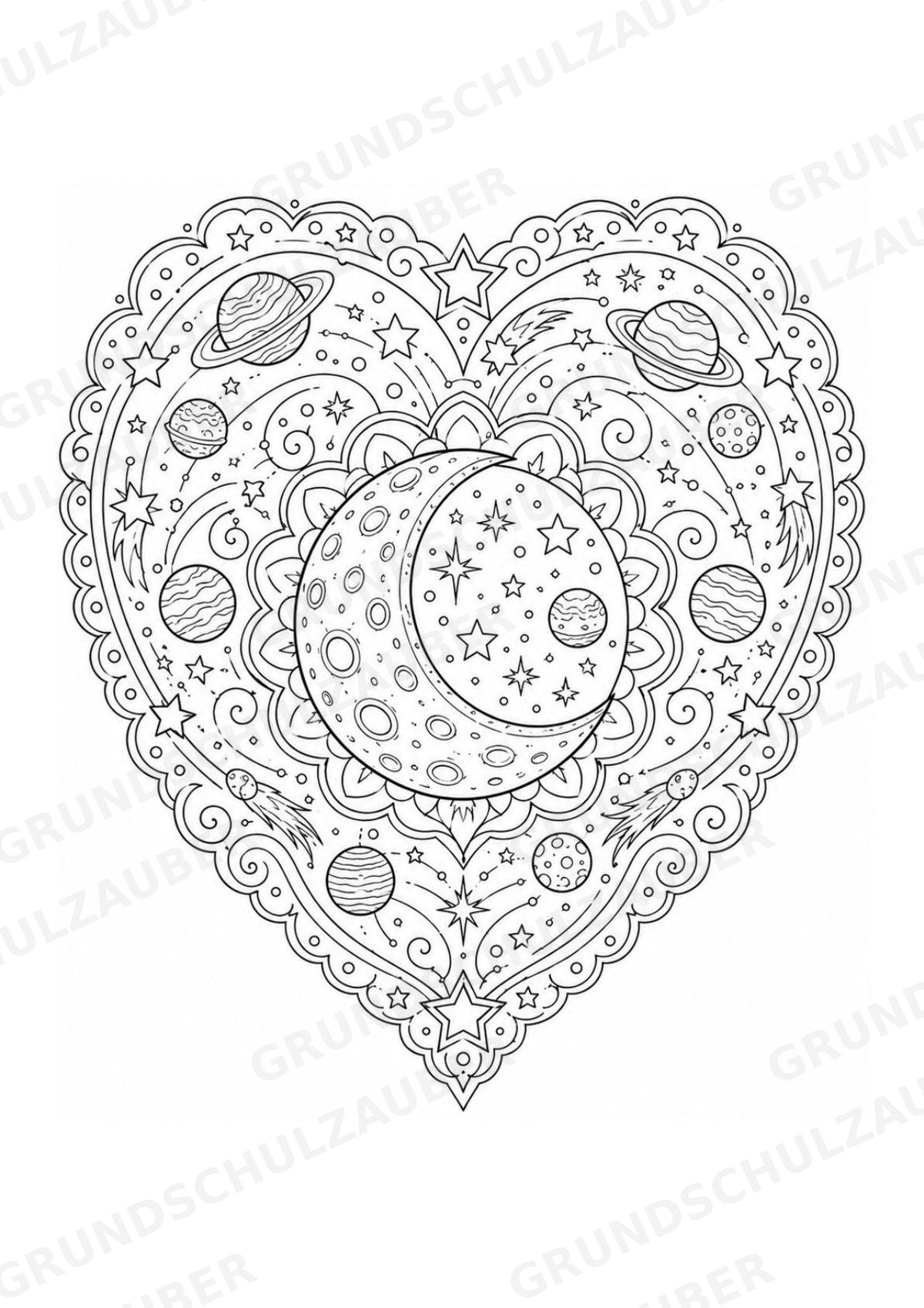 Universum Mandalas Ausmalbilder – Weltraum – 15 Malvorlagen – Materialseite 5