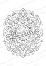 Universum Mandalas Ausmalbilder – Weltraum – 15 Malvorlagen – Materialseite 6