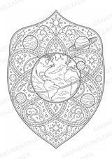 Universum Mandalas Ausmalbilder – Weltraum – 15 Malvorlagen – Materialseite 7