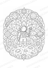 Universum Mandalas Ausmalbilder – Weltraum – 15 Malvorlagen – Materialseite 9