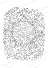 Universum Mandalas Ausmalbilder – Weltraum – 15 Malvorlagen – Materialseite 11
