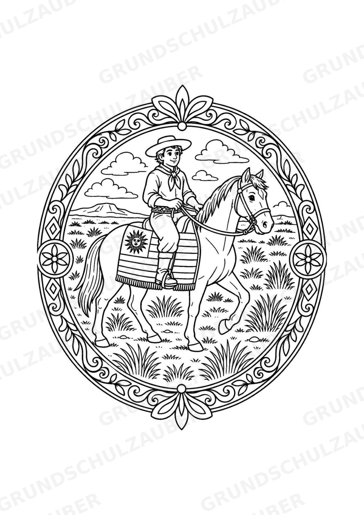 Uruguay Mandalas Ausmalbilder – Länder und Kulturen – 15 Malvorlagen – Materialseite 3