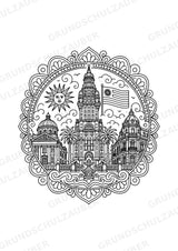 Uruguay Mandalas Ausmalbilder – Länder und Kulturen – 15 Malvorlagen – Materialseite 4