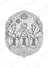 Uruguay Mandalas Ausmalbilder – Länder und Kulturen – 15 Malvorlagen – Materialseite 6