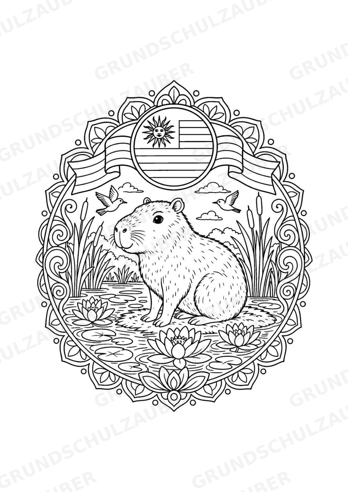 Uruguay Mandalas Ausmalbilder – Länder und Kulturen – 15 Malvorlagen – Materialseite 8