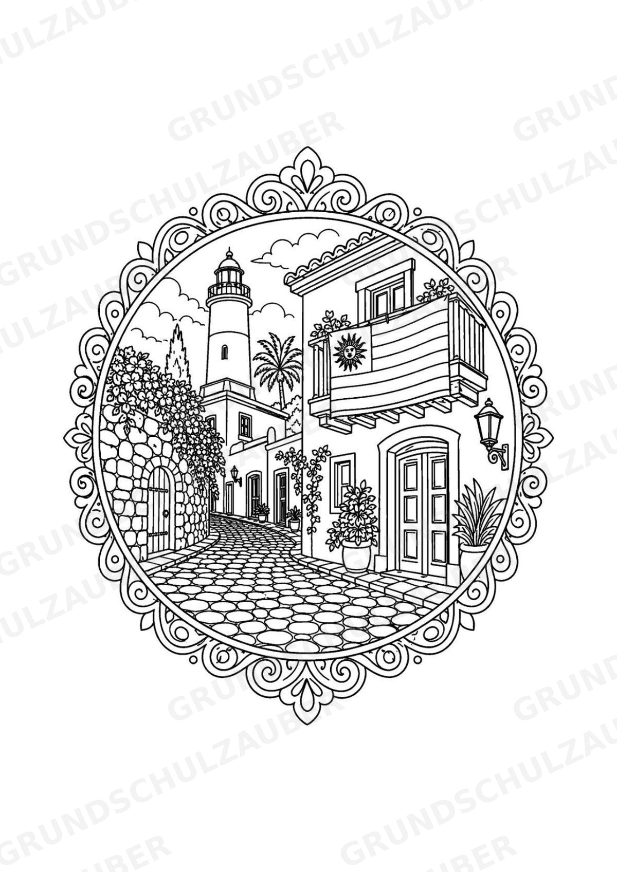 Uruguay Mandalas Ausmalbilder – Länder und Kulturen – 15 Malvorlagen – Materialseite 10