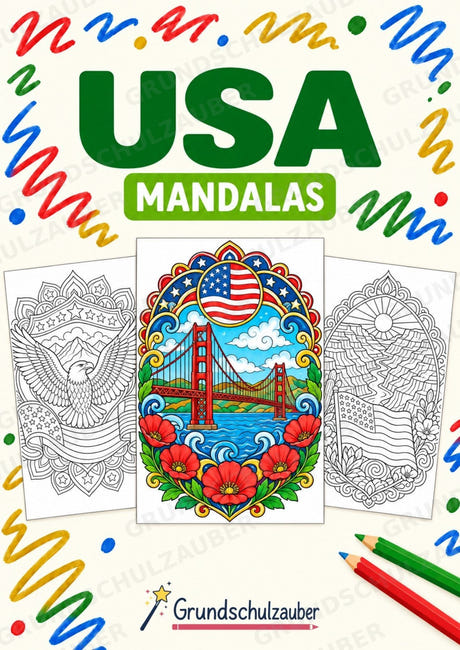 USA Mandalas Ausmalbilder – Länder und Kulturen – 15 Malvorlagen – Cover