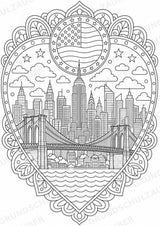 USA Mandalas Ausmalbilder – Länder und Kulturen – 15 Malvorlagen – Materialseite 8