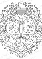 USA Mandalas Ausmalbilder – Länder und Kulturen – 15 Malvorlagen – Materialseite 12