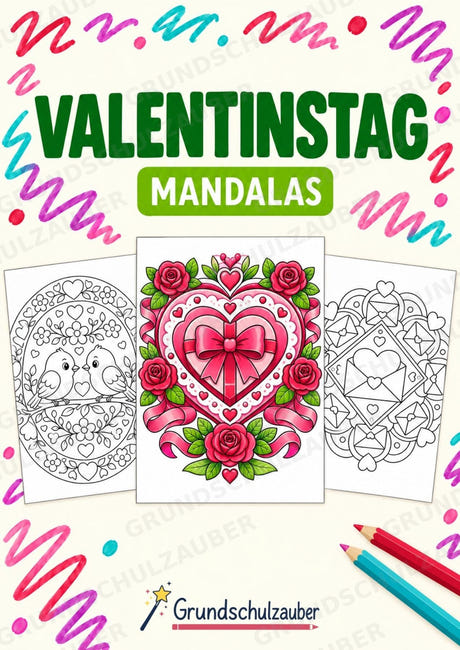 Valentinstag Mandalas Ausmalbilder – Liebe – 15 Malvorlagen – Cover