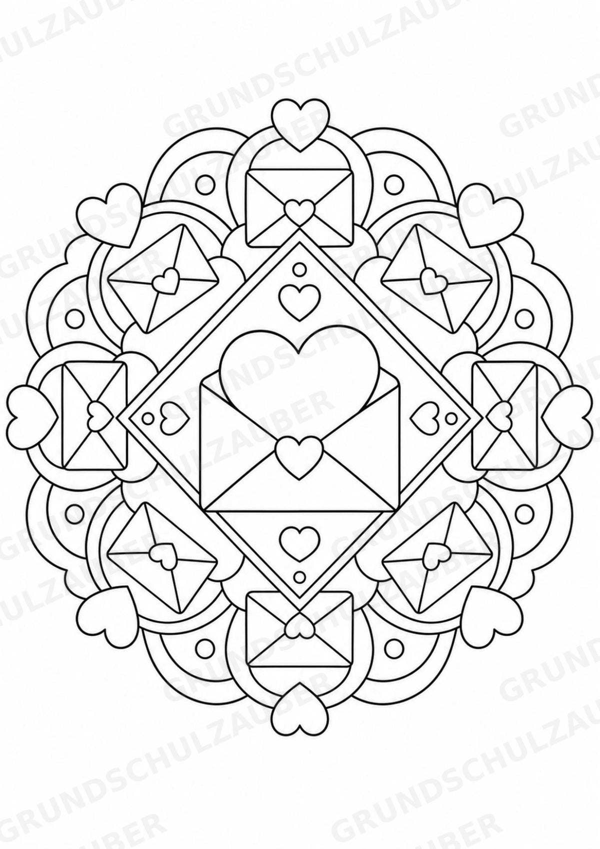 Valentinstag Mandalas Ausmalbilder – Liebe – 15 Malvorlagen – Materialseite 4