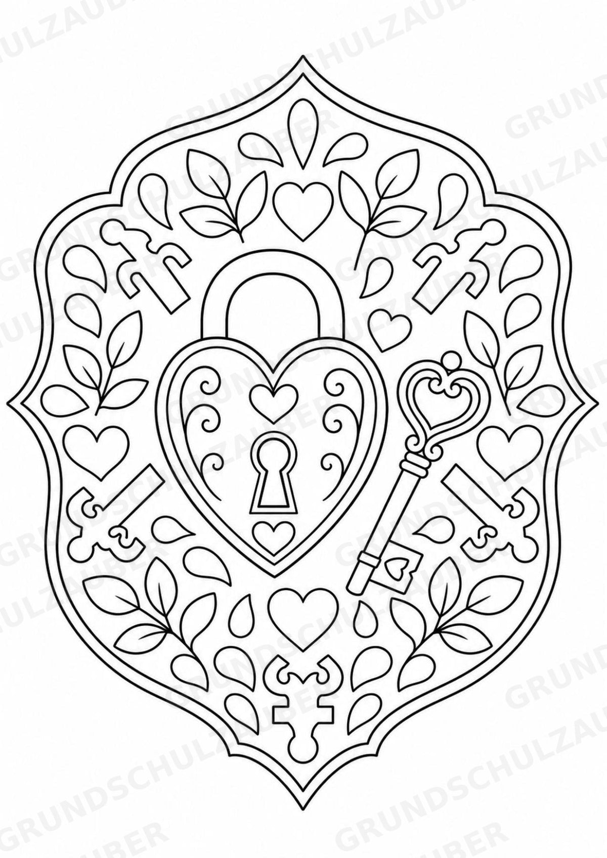 Valentinstag Mandalas Ausmalbilder – Liebe – 15 Malvorlagen – Materialseite 5