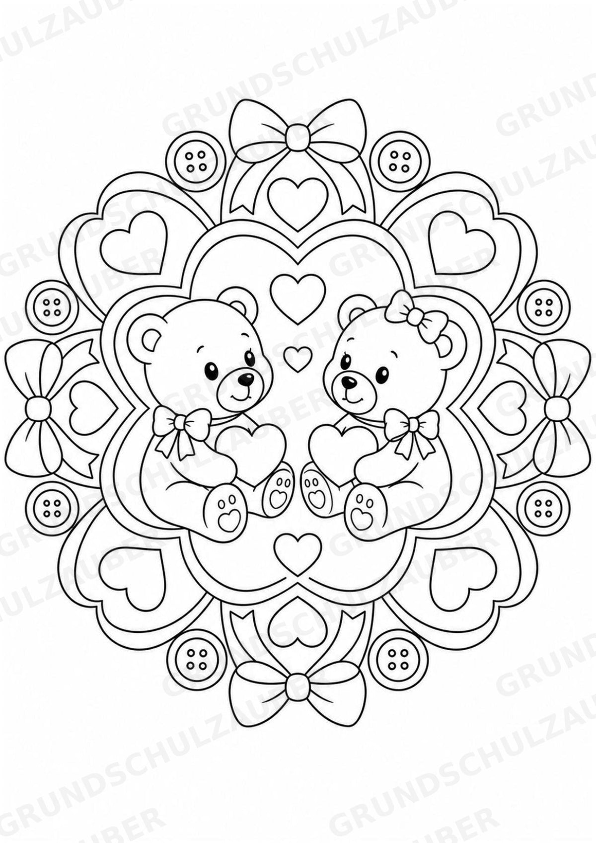 Valentinstag Mandalas Ausmalbilder – Liebe – 15 Malvorlagen – Materialseite 6