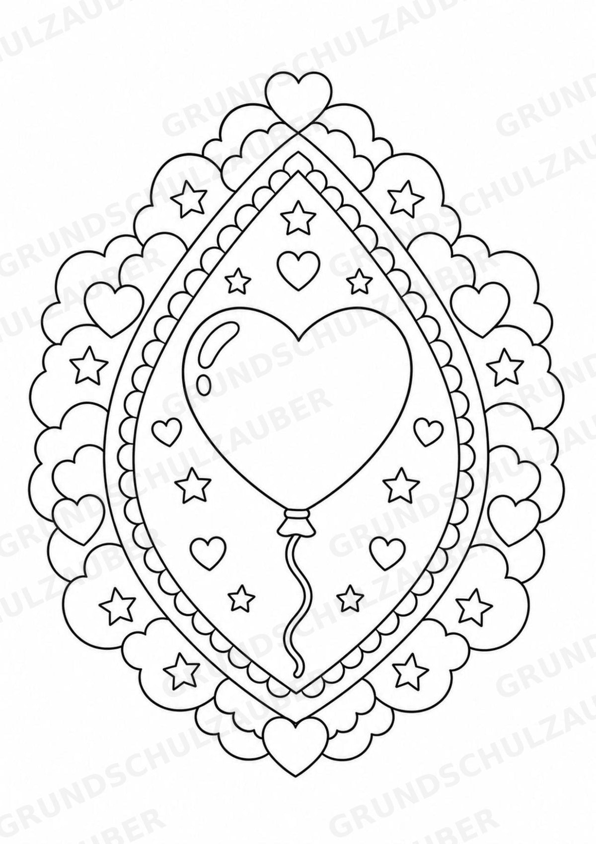 Valentinstag Mandalas Ausmalbilder – Liebe – 15 Malvorlagen – Materialseite 7