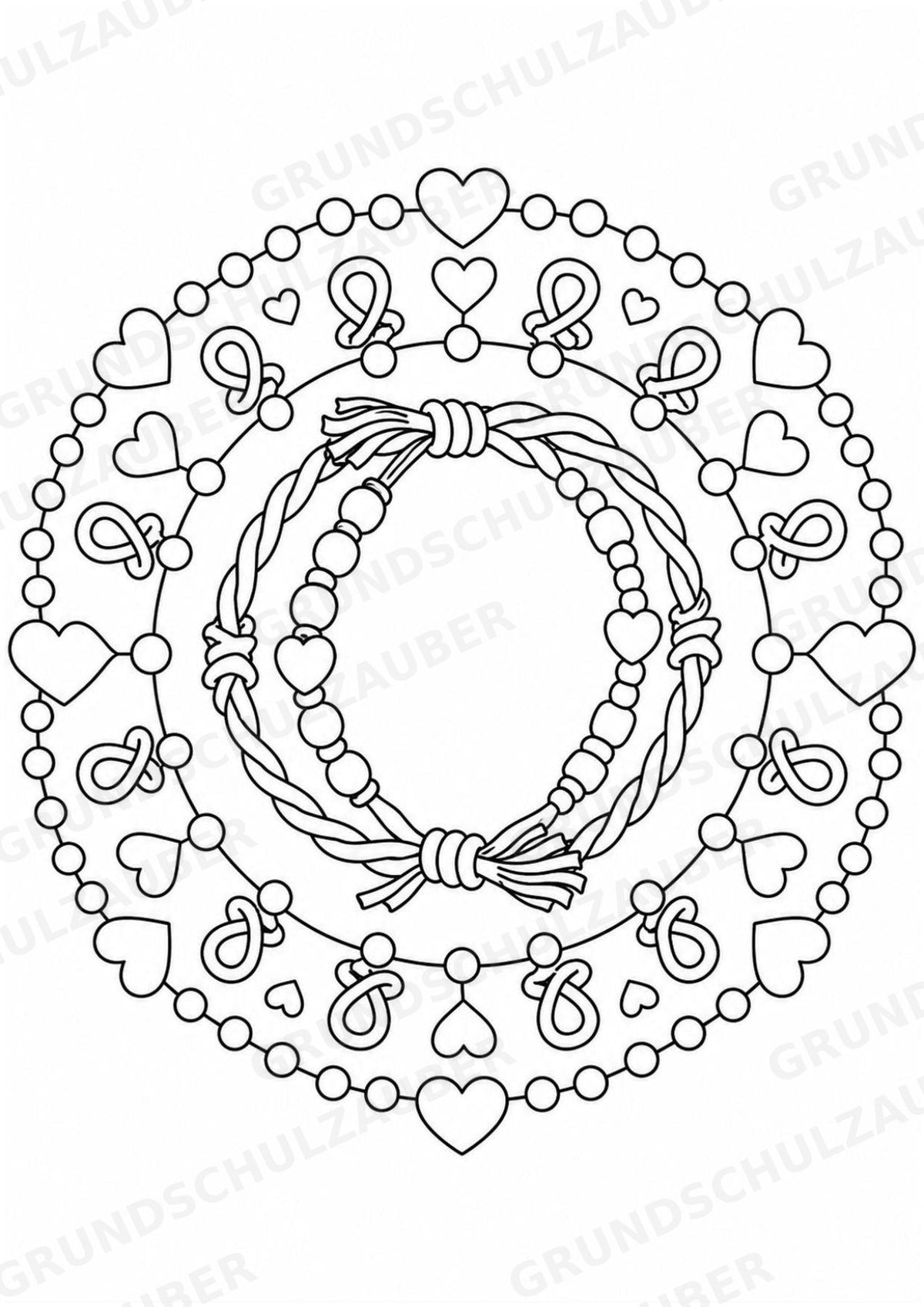 Valentinstag Mandalas Ausmalbilder – Liebe – 15 Malvorlagen – Materialseite 9