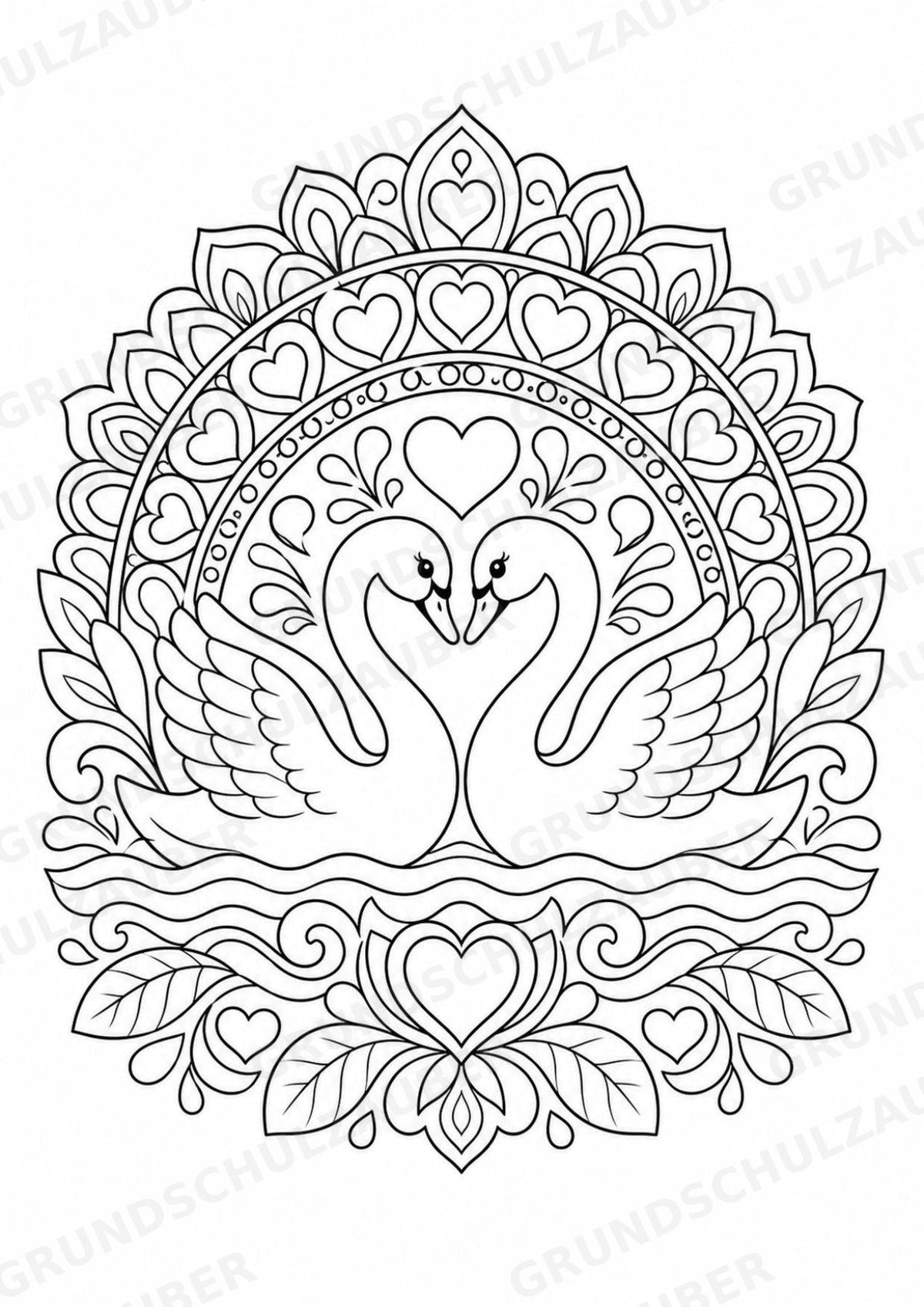 Valentinstag Mandalas Ausmalbilder – Liebe – 15 Malvorlagen – Materialseite 11