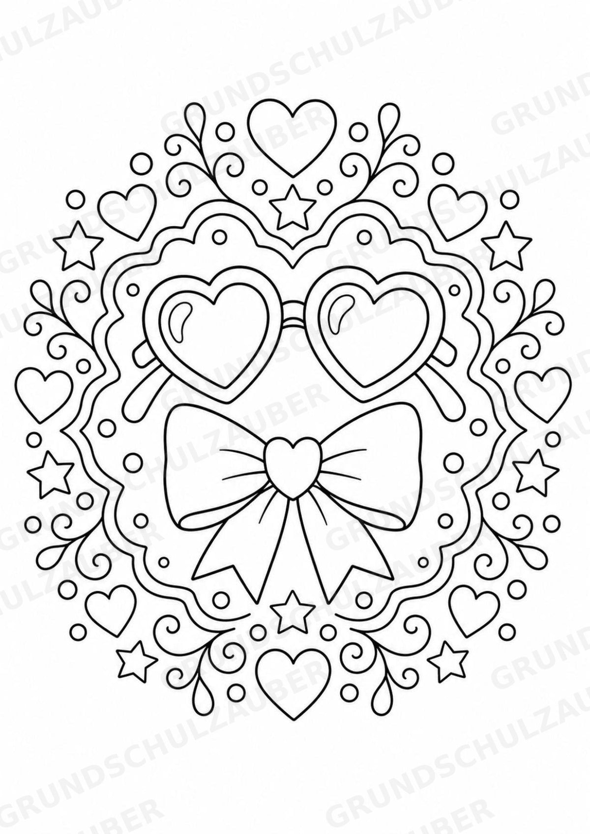 Valentinstag Mandalas Ausmalbilder – Liebe – 15 Malvorlagen – Materialseite 13