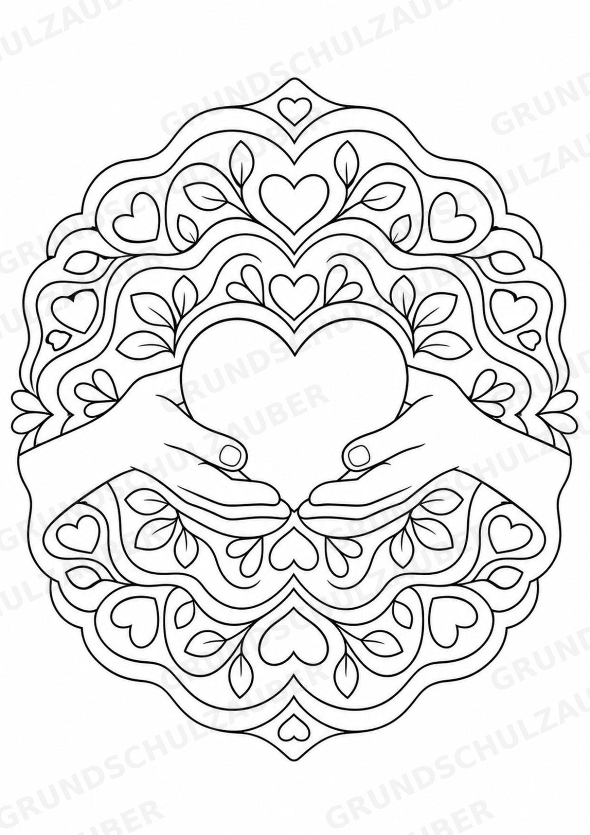 Valentinstag Mandalas Ausmalbilder – Liebe – 15 Malvorlagen – Materialseite 16