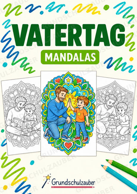 Vatertag Mandalas Ausmalbilder – Feste und Feiertage – 15 Malvorlagen – Cover