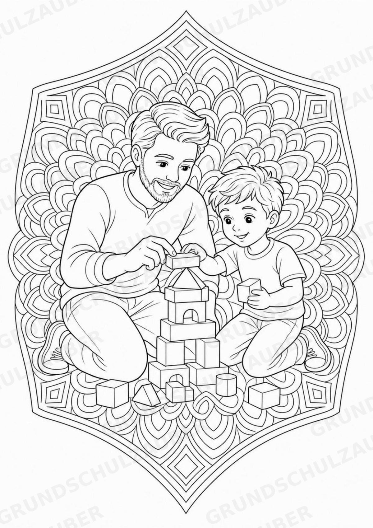 Vatertag Mandalas Ausmalbilder – Feste und Feiertage – 15 Malvorlagen – Materialseite 4