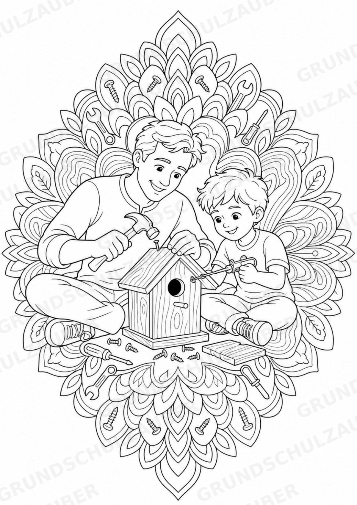 Vatertag Mandalas Ausmalbilder – Feste und Feiertage – 15 Malvorlagen – Materialseite 9