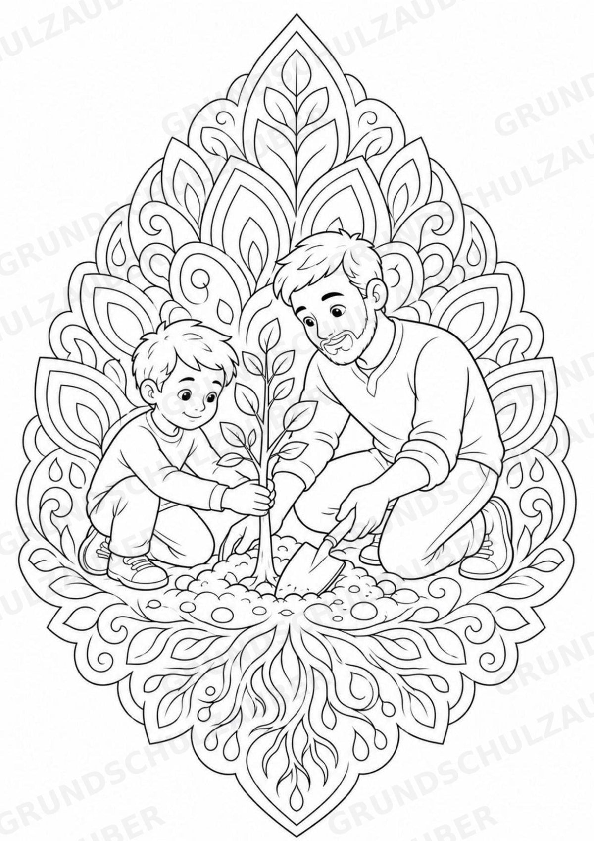 Vatertag Mandalas Ausmalbilder – Feste und Feiertage – 15 Malvorlagen – Materialseite 11