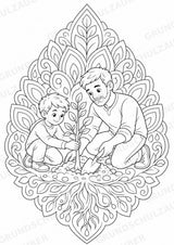 Vatertag Mandalas Ausmalbilder – Feste und Feiertage – 15 Malvorlagen – Materialseite 11
