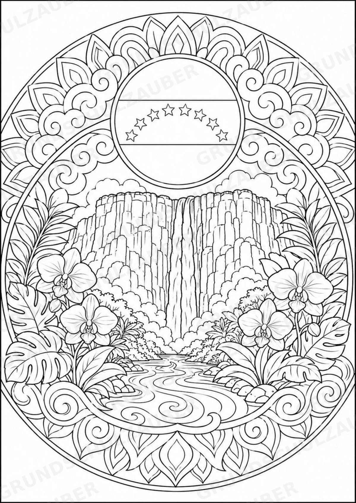 Venezuela Mandalas Ausmalbilder – Länder und Kulturen – 15 Malvorlagen – Materialseite 2
