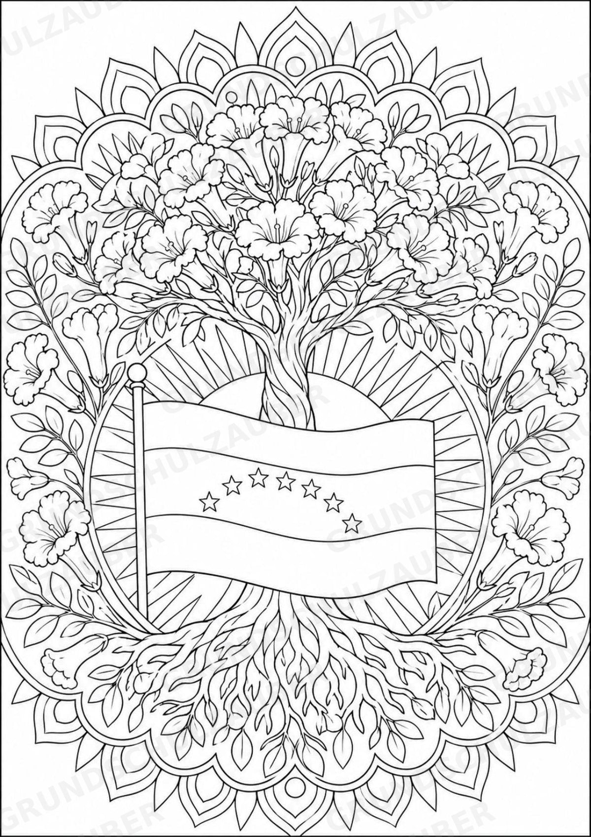Venezuela Mandalas Ausmalbilder – Länder und Kulturen – 15 Malvorlagen – Materialseite 11