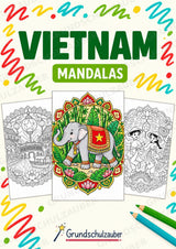 Vietnam Mandalas Ausmalbilder – Länder und Kulturen – 15 Malvorlagen – Cover