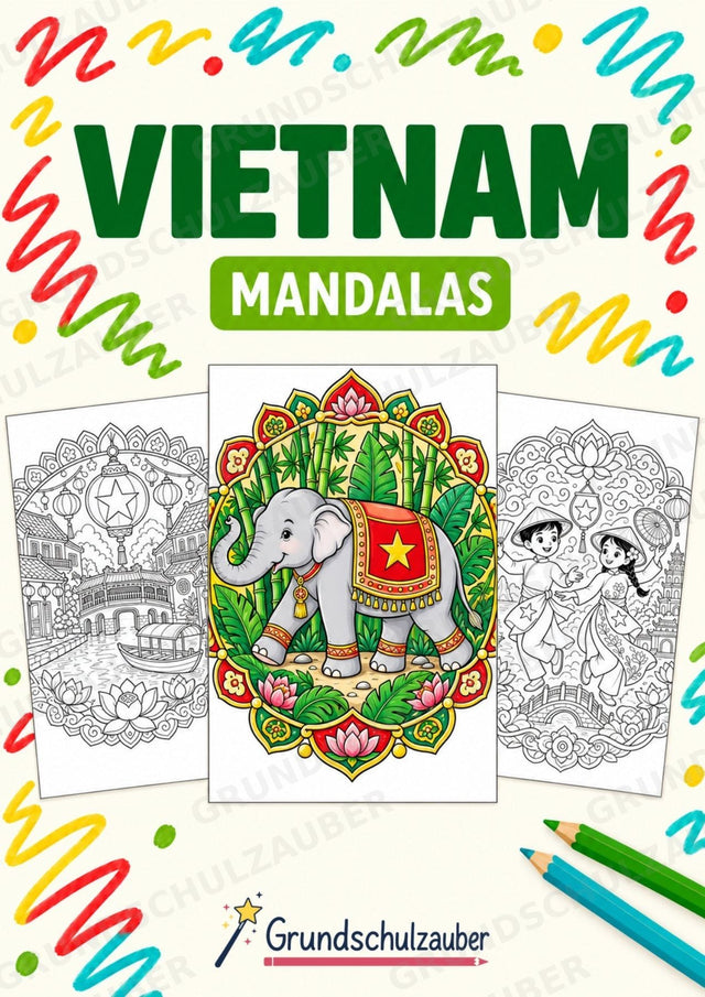 Vietnam Mandalas Ausmalbilder – Länder und Kulturen – 15 Malvorlagen – Cover