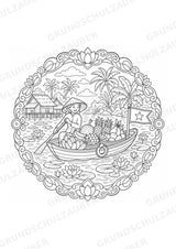 Vietnam Mandalas Ausmalbilder – Länder und Kulturen – 15 Malvorlagen – Materialseite 6
