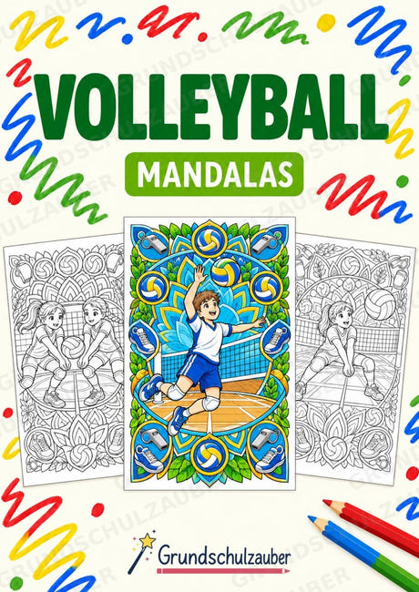 Volleyball Mandalas Ausmalbilder – Sport – 15 Malvorlagen – Cover