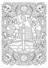 Volleyball Mandalas Ausmalbilder – Sport – 15 Malvorlagen – Materialseite 6