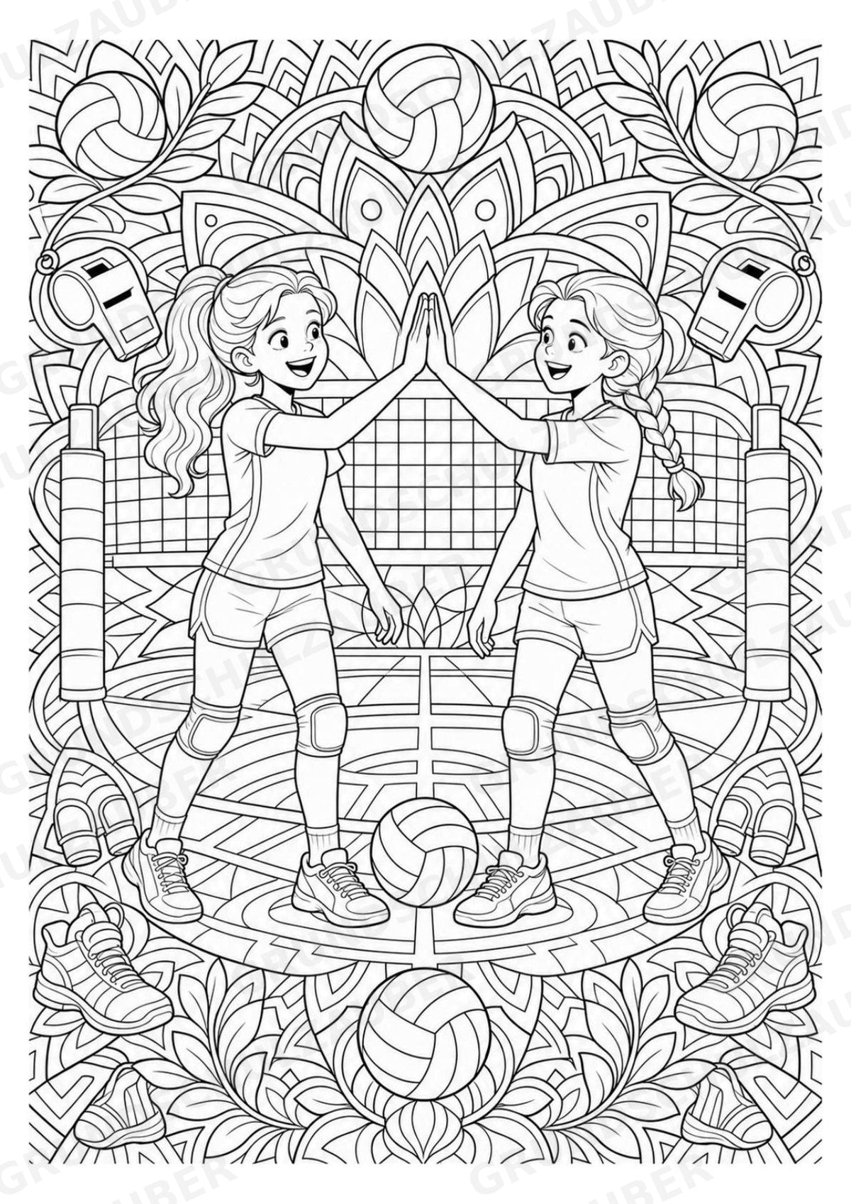 Volleyball Mandalas Ausmalbilder – Sport – 15 Malvorlagen – Materialseite 15