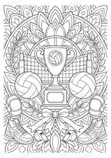 Volleyball Mandalas Ausmalbilder – Sport – 15 Malvorlagen – Materialseite 16