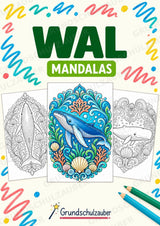 Wal Mandalas Ausmalbilder – Tiere – 15 Malvorlagen – Cover