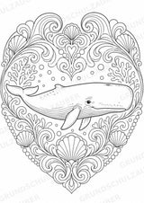 Wal Mandalas Ausmalbilder – Tiere – 15 Malvorlagen – Materialseite 4