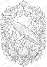 Wal Mandalas Ausmalbilder – Tiere – 15 Malvorlagen – Materialseite 6