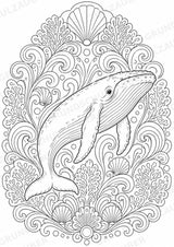 Wal Mandalas Ausmalbilder – Tiere – 15 Malvorlagen – Materialseite 8
