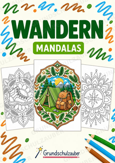 Wandern Mandalas Ausmalbilder – Sport – 15 Malvorlagen – Cover